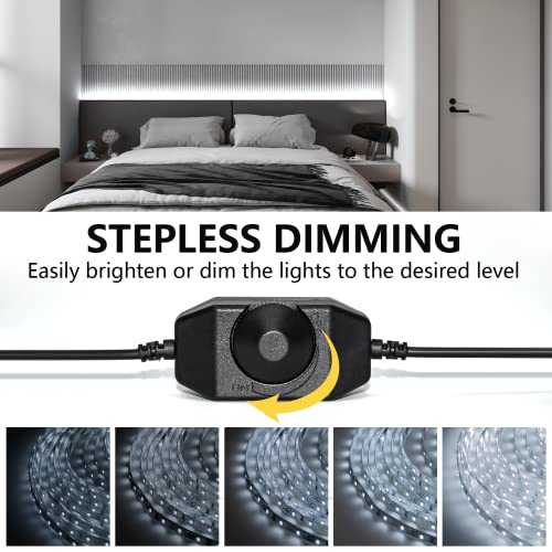 Image of LED Strip Lights 100ft Dimmable 6000K Bright White Strip Lighting, 30M 1800 LEDs 2835 Flexible Ribbon Light, 12V LEDs Tape LED Lights for Bedroom,Kitchen, Home Decoration