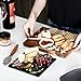 hecef Acacia Wood Cheese Board Set with Black Slate & Cheese knife, Wooden Charcuterie Platter & Serving Tray for Cheese, Crackers and Meat