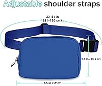 Vista 66 de Cangurera cruzada para mujer, mini bolsa para cinturón de 1 litro con correa ajustable de 32 a 51 pulgadas, bolsa de cintura pequeña para viajes