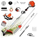 Techimes Gas Weed Eater, 52CC 2-Stroke 5 in 1 Full-Functional Petrol Hedge...