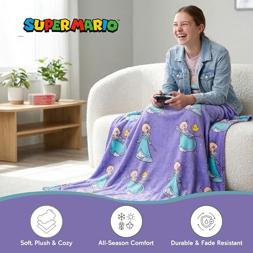 Image of Super Mario Rosalina Gaming Kids Bedding Super Soft Plush Throw Blanket, 46 in x 60 in, (Officially Licensed Product)