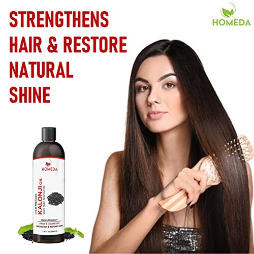 Image of Premium Cold Pressed Kalonji Oil for Hair Growth Pure, Skin (1000 ml) 100% Pure Virgin Grade - Onion Black Seed Oil (Kalaunji Tel, Black Cumin seed)