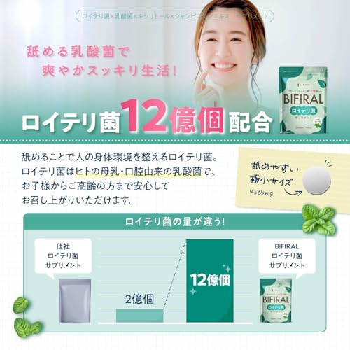 悩み解決ラボ ビフィラル 生きた ロイテリ菌 サプリメント クリアミント味 の商品画像 3