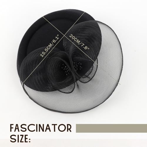 Image of DRESHOW Fascinators Hat Feather Headband Women's Fascinators Tea Party Headwear with Clip Flower Head Band for Girls & Women