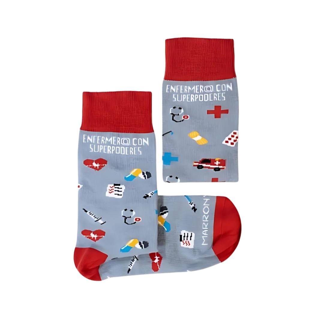 Calzini Unisex Infermiere Con Superpoteri – Made In Spain – 80% Cotone (Taglie 35-40) - 3