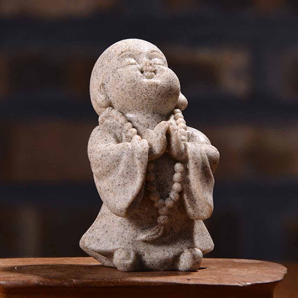 Amazon.co.jp: TBCML 弥勒仏像かわいい僧侶の像砂岩工芸品素敵な