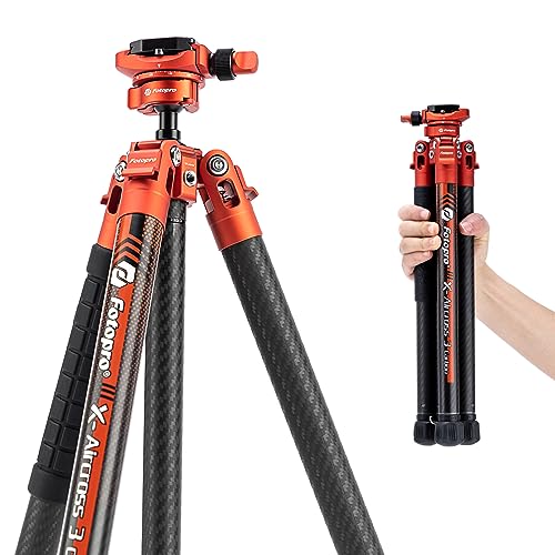 Fotopro X-Aircross 3 Lite - Trípode Ligero para cámara de Viaje de 152CM con Cabeza de Bola panorámica, 0.8KG, Ultraligero, portátil, Profesional, trípode de Fibra de Carbono para cámara