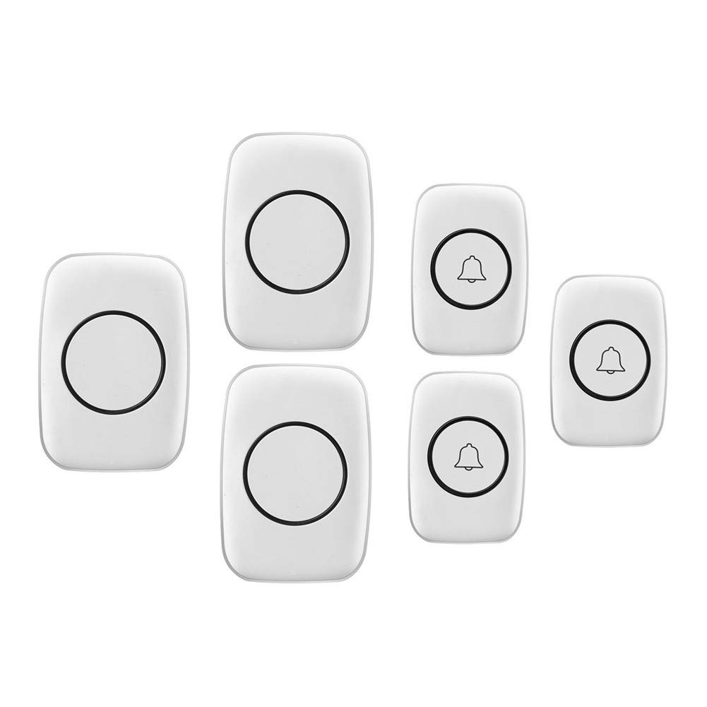 Timbre inalámbrico LED Impermeable para el hogar, Alcance de 304 Metros, 3 pulsadores + 3 receptores, 36 Tonos de Llamada, 4 Niveles de Volumen, fácil de Instalar para casa, Escuela y Oficina, Color