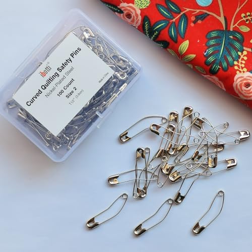 ibotti Curved Safety Pins for Quilting, Basting Pins, Size 2, 100-count - Thumbnail 5