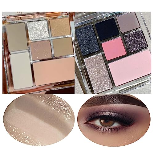 2Pcs 14Color Colorful Eyeshadow Palette,Black Red Brown Dark Korean Glitter Matte Nude Eyeshadow Palette Cool Warm Neutrals Rainbow Eyeshadow Palette,Highly Pigmented Long Lasting Waterproof Eyeshadow #TOP21
