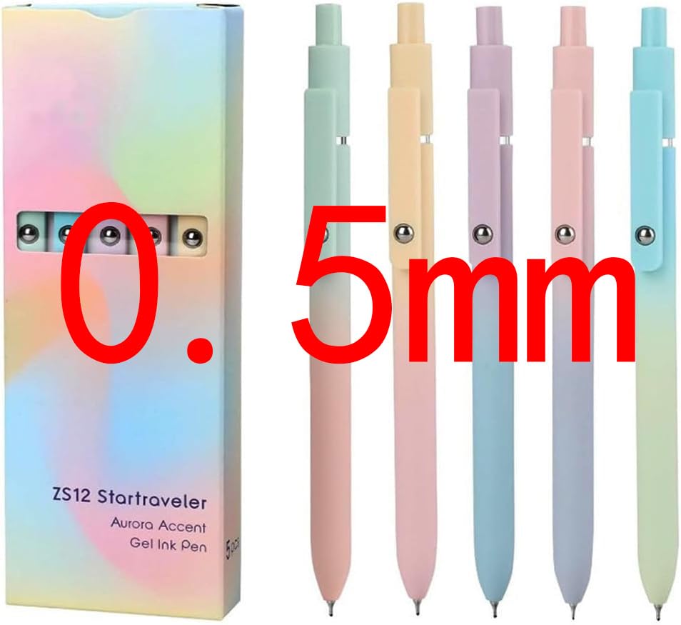 Sencoo 5 Pack Bolígrafos de Gel Negro 0.5mm miniatura 7