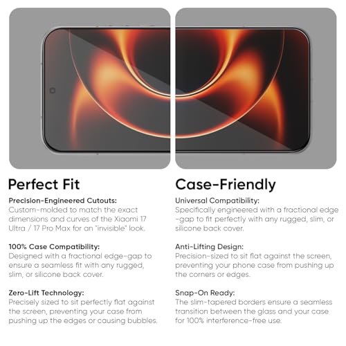 Image of POPIO Military-Grade Gorilla Tempered Glass for Xiaomi 17 Ultra / 17 Pro Max | 9H Hardness, Edge-to-Edge, Bubble-Free