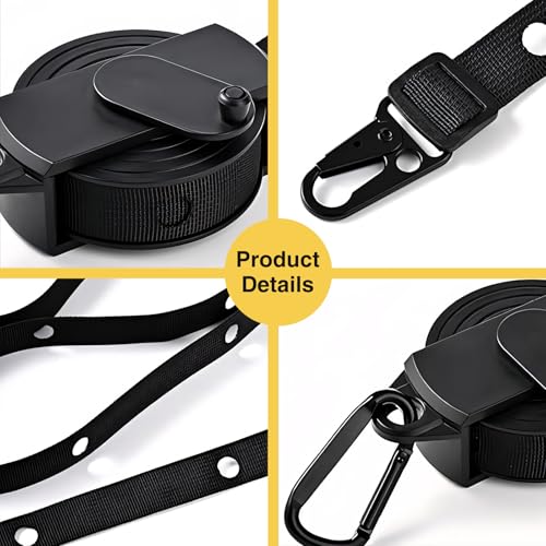 Adjustable Rope Hanger Ratchets Retractable Ratchet Tie Down Straps Rope Pulley System for Hanging Plants Grow Light Tents Various Tie Down Uses 30 lbs Weight Capacity(Black) — view 4
