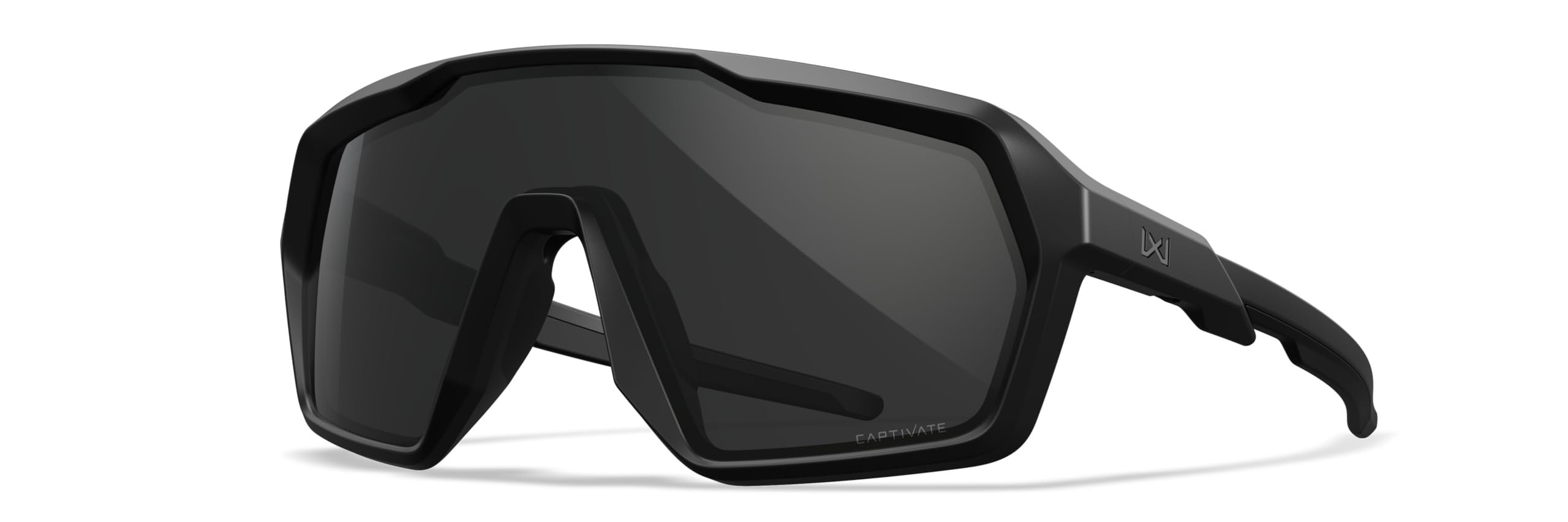 Wiley X Citadel Shield, occhiali da sole di sicurezza per uomini e donne, protezione UV per tiro, pesca e ciclismo, montatura nera opaca, lenti grigie accattivanti