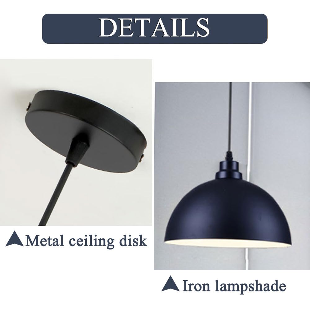 Lampada a Sospensione Minimalista in Ferro Nero.