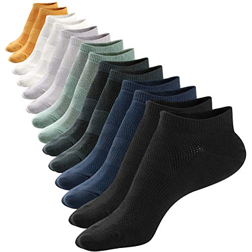 Mottee&Zconia Mens Ankle Low Cut Socks Comfy Soft Cotton Casual Non-Slip Short Socks(7 Pack)