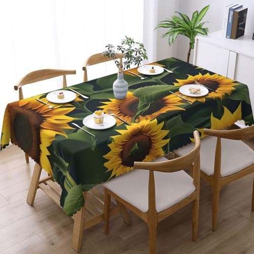 Nappe rectangulaire imprimé tournesol en tissu de coton - 3