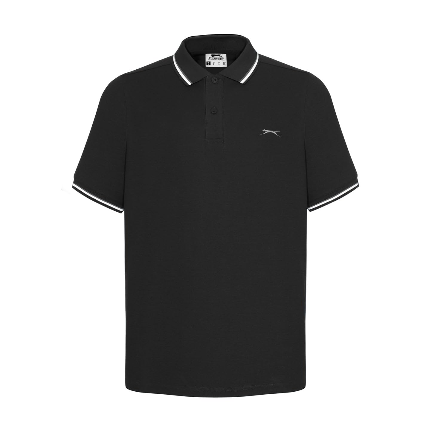 Slazenger Mens Tipped Polo Shirt Black XXL