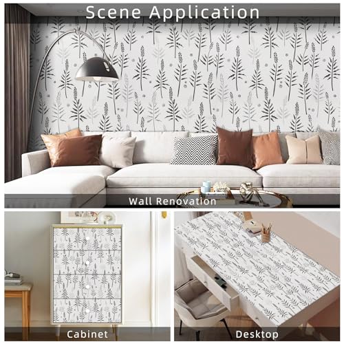Papel tapiz de despegar y pegar con acabado mate botánico elegante para decoración 5