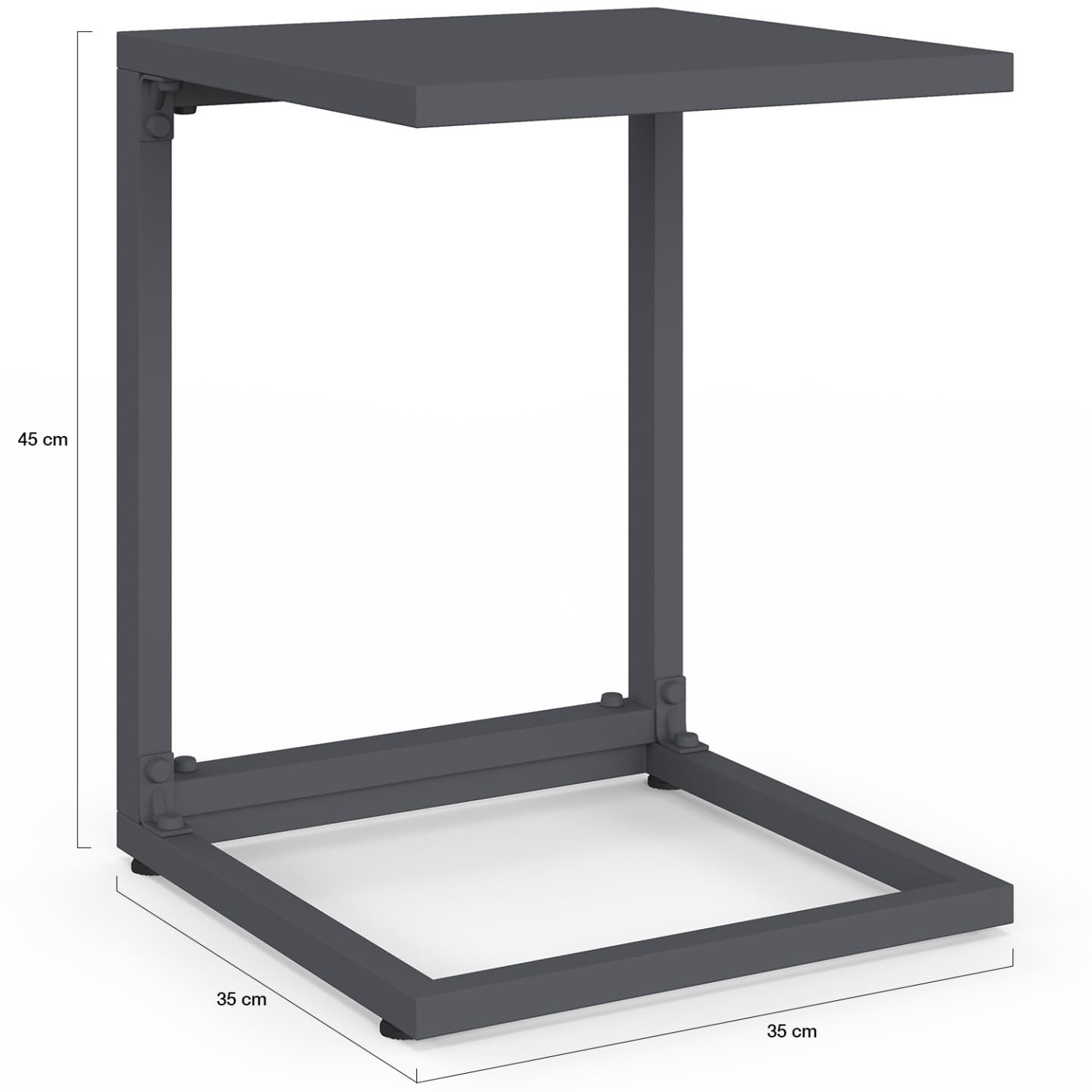 IDMarket - Lot de 2 Tables d'appoint de Jardin pour transat et Bain de Soleil Palma Gris Anthracite