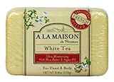 A La Maison White Tea Bar Soap - Triple French Milled Natural Moisturizing Hand Soap Bar (1 Bar of Soap, 8.8 oz)