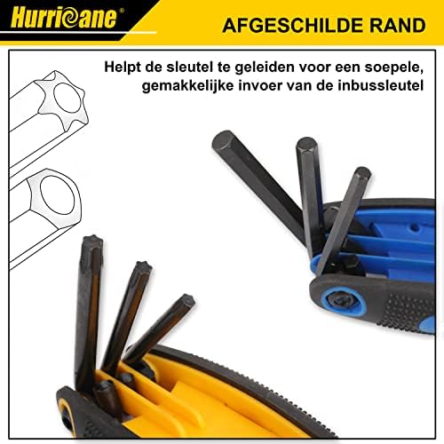 HURRICANE 25 Piece Folding Allen Wrench Set , SAE, Metric, Torx Set , Chrome Vanadium Steel, 3 Pack Portable Allen Key Set for Basic Home Repair and General Applications