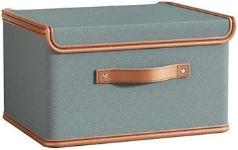 Collapsible Storage Box with Lid, Fabric Storage Box for Clothes, Wardrobe Storage (37 x 27 x 26 cm) (1)