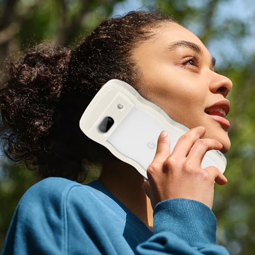 Newnugds Google Pixel7 ケース 韓国 おしゃれ シンプル 波状エッジ 透明 2in1 超軽量 可愛い 女子向け スマホケース 指紋防止 擦り傷防止 全面保護 耐衝撃 衝撃吸収 ホワイト