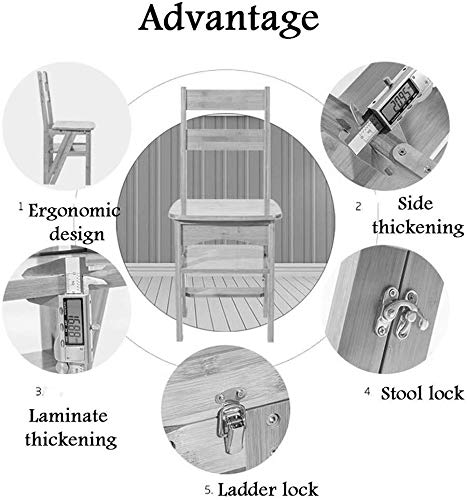 Taburete de escalada para interiores con 4 escalones y silla de escalera plegable 3