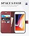 TUCCH Wallet Case for iPhone 8 Plus/iPhone 7 Plus, Magnetic Closure Card Slots Money Pouch, Stand PU Leather Purse Cover Flip Book [TPU Interior Case] Compatible with iPhone 8 Plus/7 Plus, Dark Red