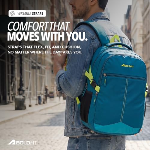 Image of Boldfit Laptop Backpack for Men & Women Premium Stylish Bags Ideal College Bag, Office Backpack & Travel Bag Water-Resistant with Bottle Holder