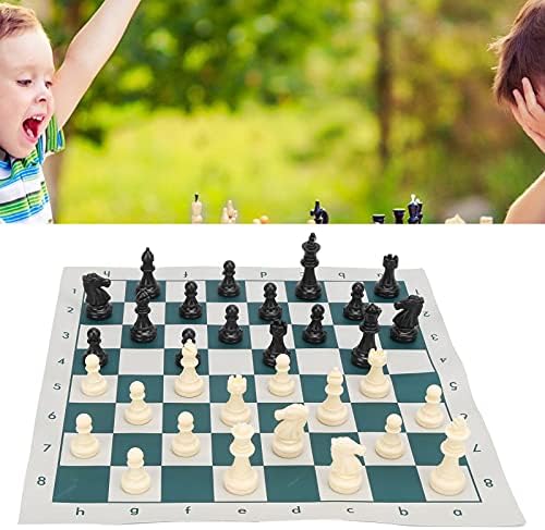 Miniatura 4 de Vbestlife Juego de ajedrez estándar internacional juego de ajedrez de plástico grande con tablero de ajedrez
