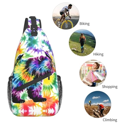 Mochila cruzada deportiva unisex negra MyPiky miniatura 6