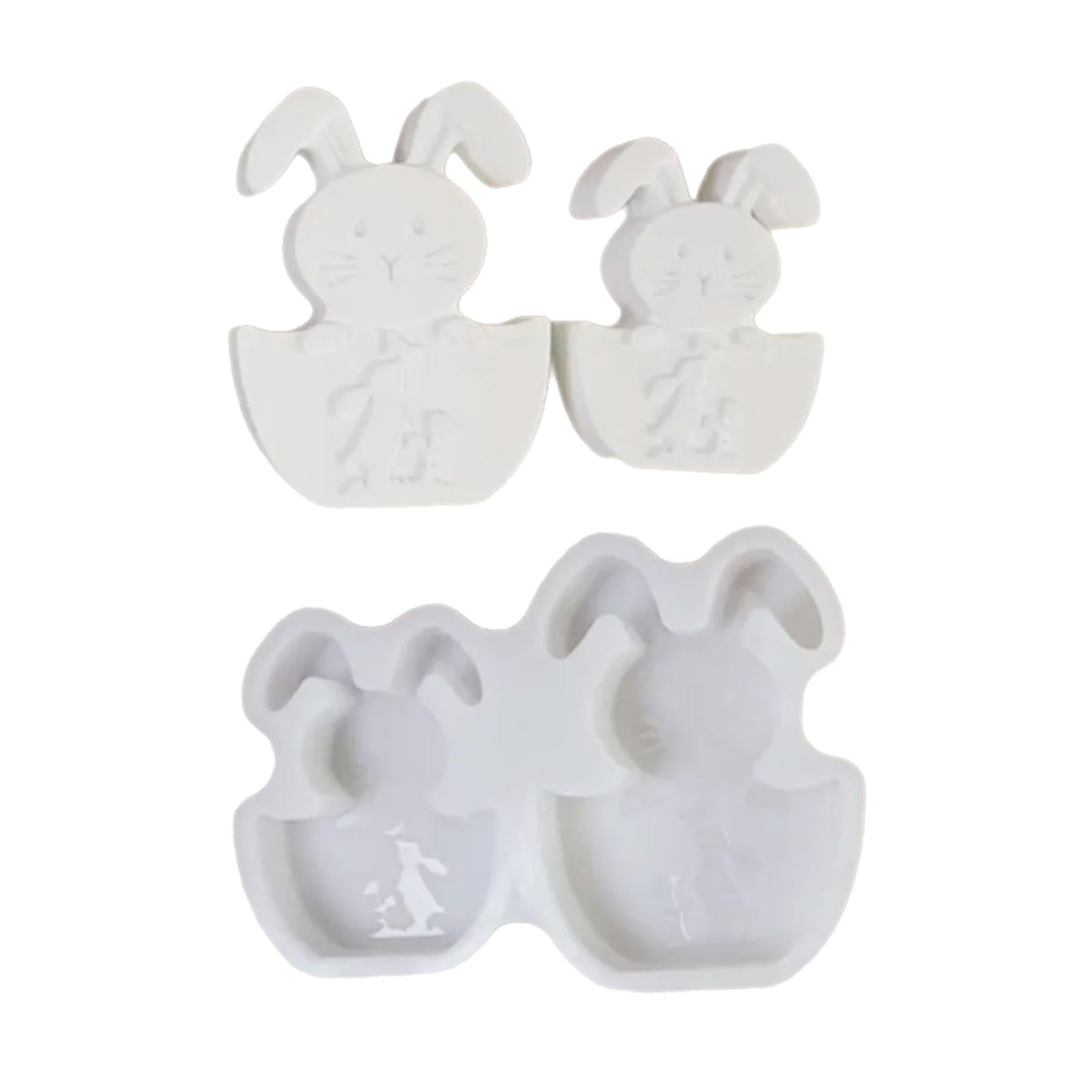 Alksubbm Rabbits Shaped Silicone Easy Cleaning Detailed Easters Making Supplies Rabbits for