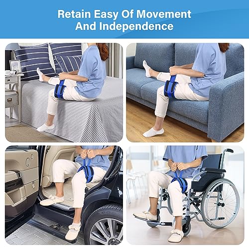 leg lifter strap for limited mobilitythigh lifter strap with padded grip and loop for knee hip surgery recoverymobility aids tool for disabled get in and out of bedcarwheelchair