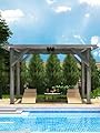 10'X 12' Cedar Wood Pergola with Solid Structure, Retractable Shade Canopy, Durable, Rot Resistant, Patio Pergola for Backyard, Deck, Garden, Outdoor Entertaining
