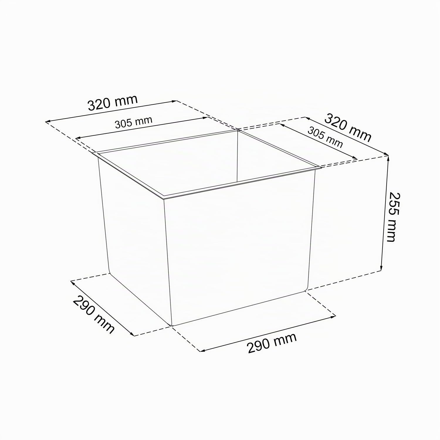 Vaso per piante Rato Square Simil Rattan 49L Largo 320 mm Con Inserto colore: Bianco