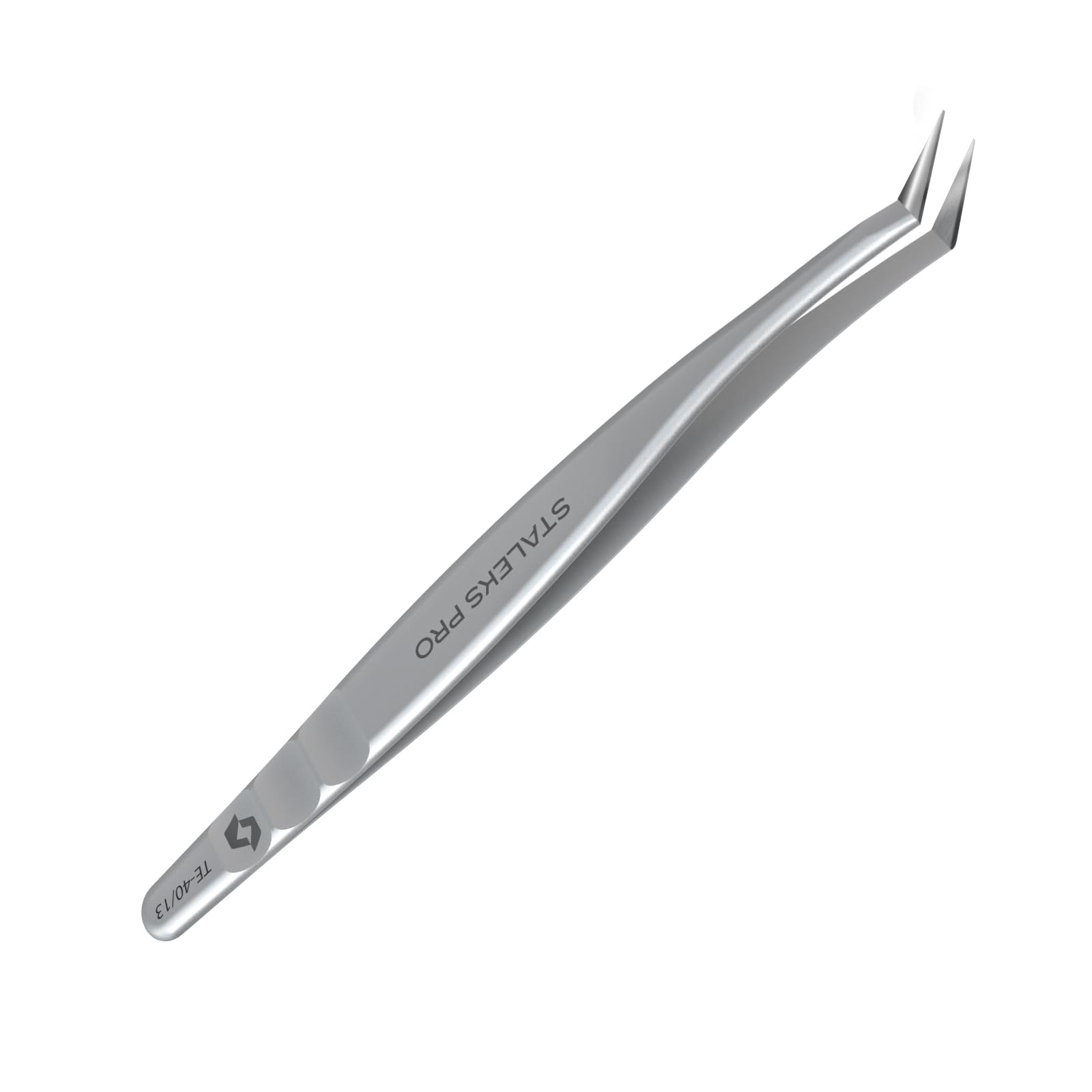 Staleks Pro Professional Eyelash Tweezers EXPERT 40 Type 13 L-Shaped 40 Tip Stainless Steel For Volume Eyelash Extensions