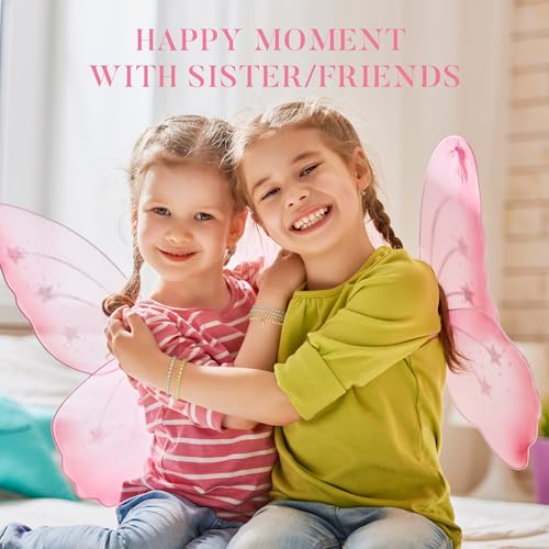 IEFWELL Initial Bracelets for Women Girls - 4Pcs Crystal Bracelets Set Pink/Blue/White/Green Crystals Beaded Bracelet Stretch Bracelet Kid Jewelry Birthday Gifts for Teen Girls Kids Toddler4