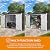 Sunjoy Outdoor Storage Shed 10 x 20 ft. Carport, Patio Metal Utility Large Storage Shed Garage with 2 Doors and 4 Vents, for Car, Truck, Bike, Garbage Can, Tool, Lawnmower, Tan