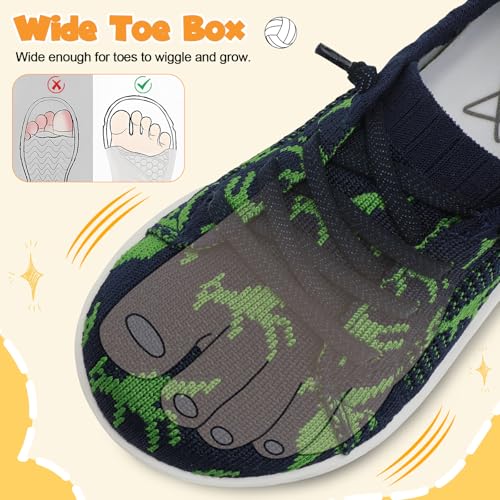 Image of LeIsfIt Toddler Shoes Girls Boys Wide Shoes Kids Zero Drop Minimalist Sneakers Barefoot Slip on Tennis Sneakers