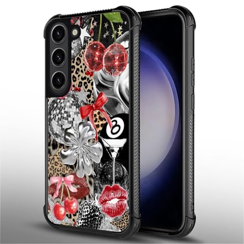 Coque Samsung S23 antichoc guépard rétro housse de protection collage coquette - 4