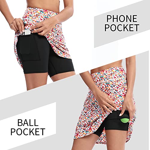 Image of M MOTEEPI Modest Knee Length Skorts Skirts for Women Tennis Athletic Golf Skort with Pockets UV Protection High Waist