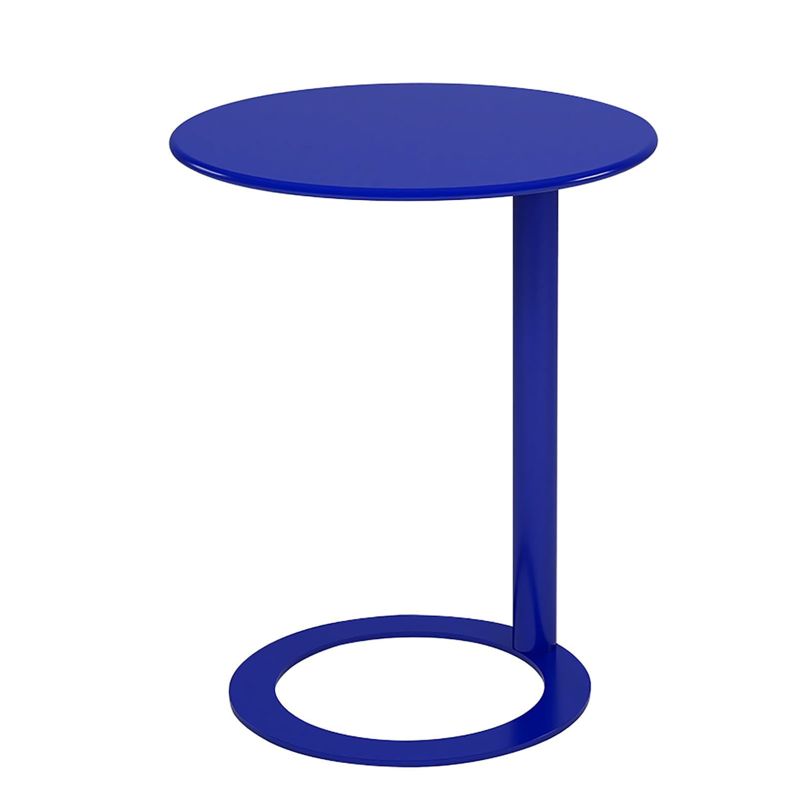 Mesa auxiliar azul para espacios pequeños: optimiza tu salón con este mueble en forma de C