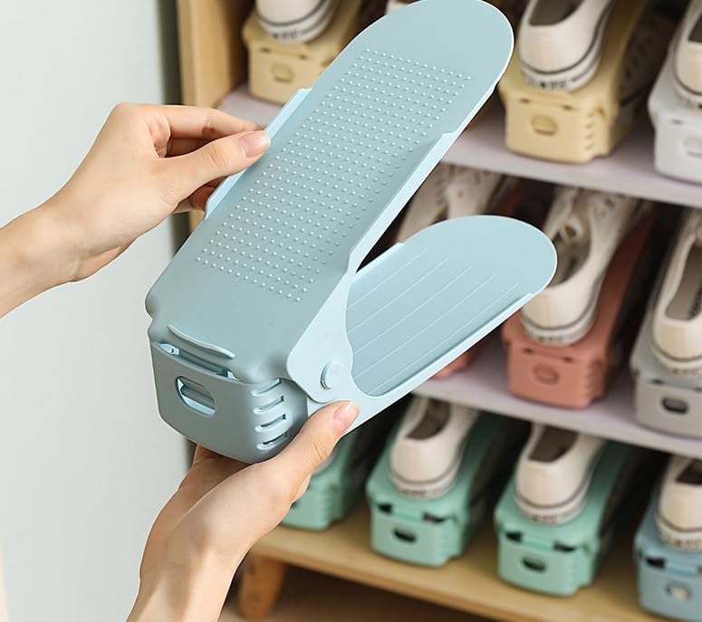 Miniatura 5 de Organizador de ranuras para zapatos, organizador ajustable para zapatos, ahorrador de espacio para zapatos, soporte para zapatos de doble plataforma