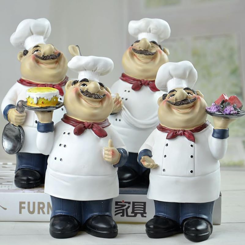 Miniatura 9 de Figuras de chef con pasteles, escultura de resina para decoración de cocina del hogar, decoración de bar, cafetería, tienda, adorno coleccionable