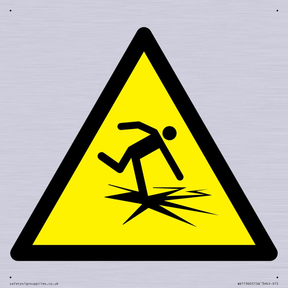 W043 Warning: Thin ice Sign - 150x150mm - S15