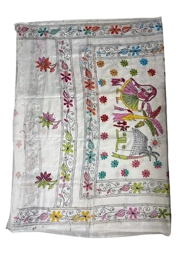 Sanavi's Saree Kuthir kantha stitch silk saree – image 2