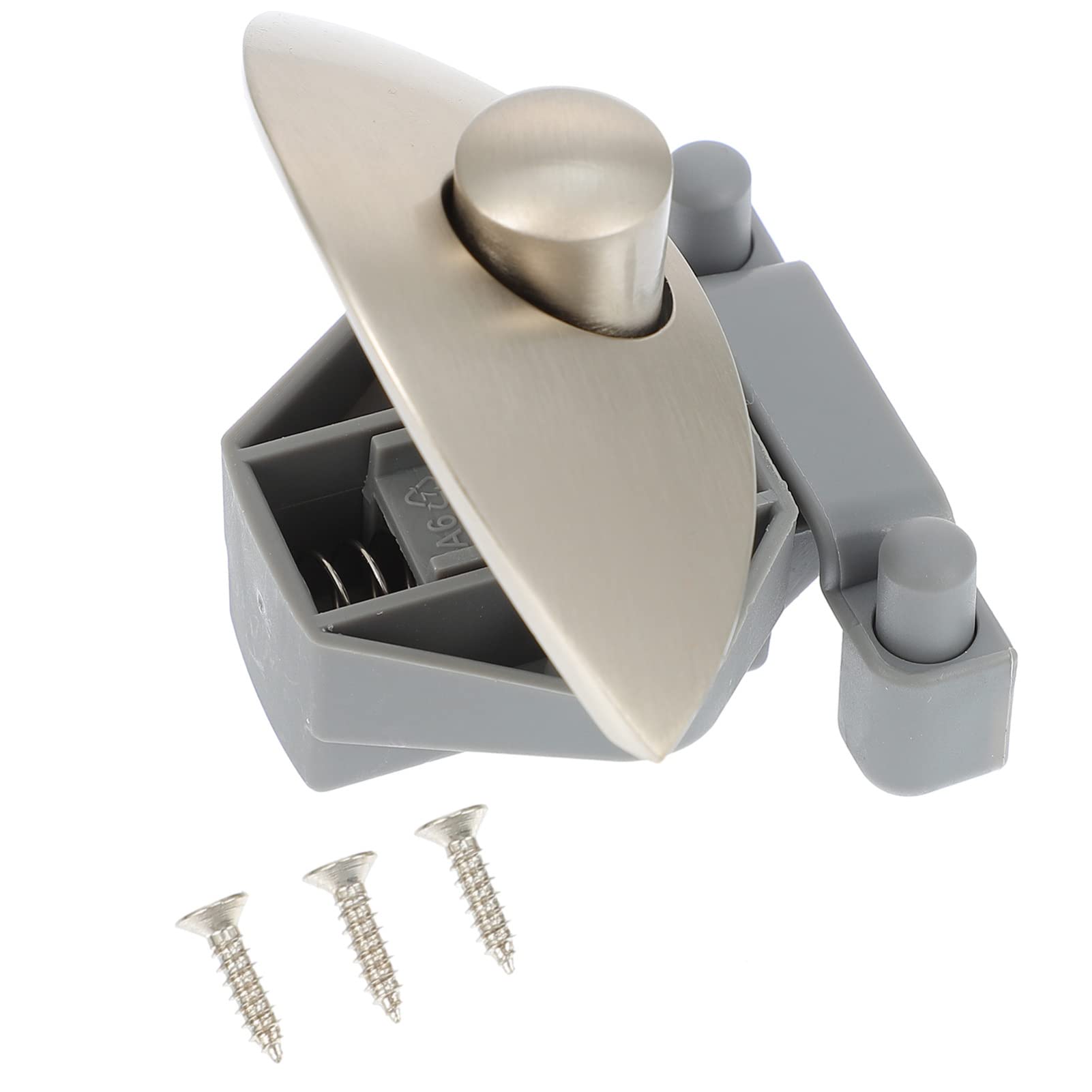 Nvsfzgiyg One Color 1 Set Push Button Latch Half Moon Cabinet Door Catch Keyless Cupboard Lock For Rv Yachts Motorhome Caravan