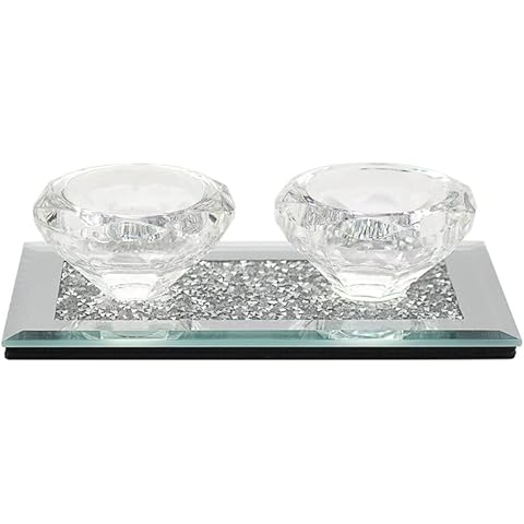 RAINBEAM Multi Crystal Double Tea Light Holder Cover